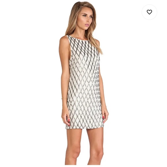 Alice + Olivia Stone Gunmetal Dress 12 $597 - Picture 2 of 8